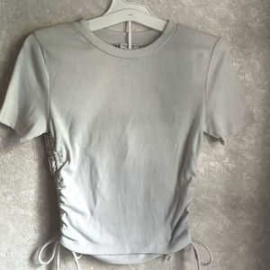 Zara Ribbed Tie T-Shirt
